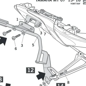 Fijaciones laterales shad 3p yamaha mt-07 18>20 Oferta Especial