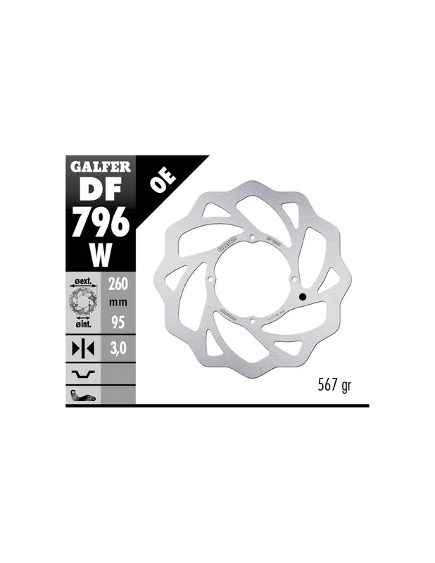 Alta Calidad Disco Freno Delantero Galfer Floreado KTM Freeride 12-… 260 x 3 mm